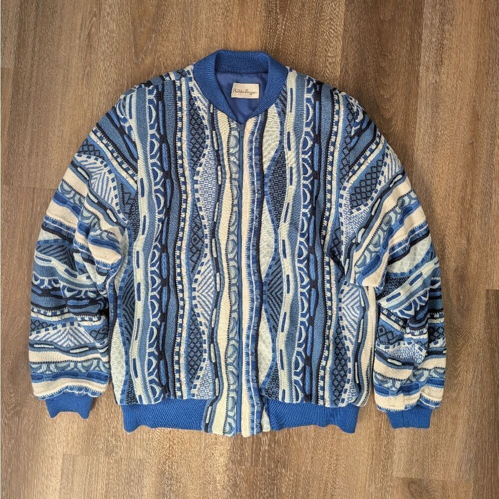 Vintage Phillipe Marques Womens Coogi Style Zip Up Sweater Jacket Notorious BIG